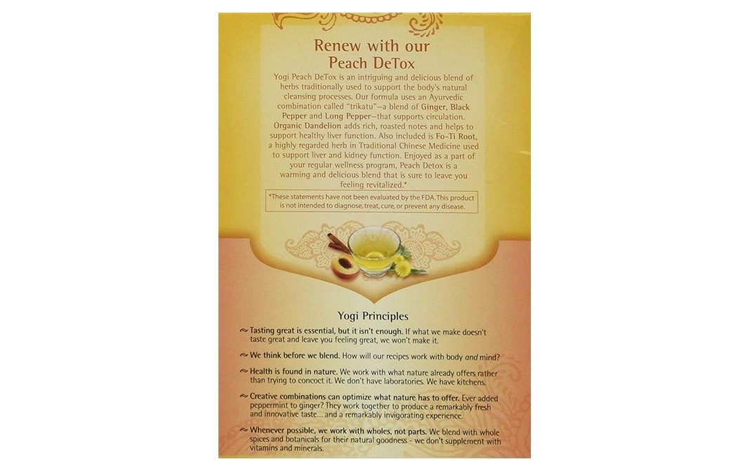 Yogi Peach Detox Tea   Box  16 pcs